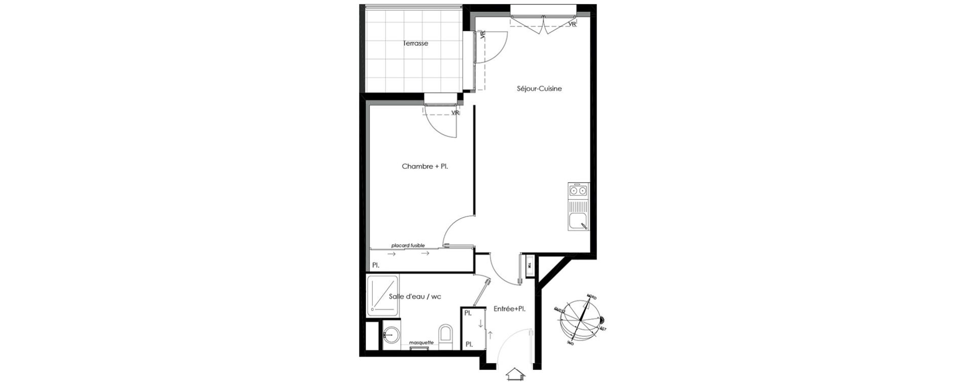 Appartement T2 de 42,80 m2 &agrave; Gardanne Centre