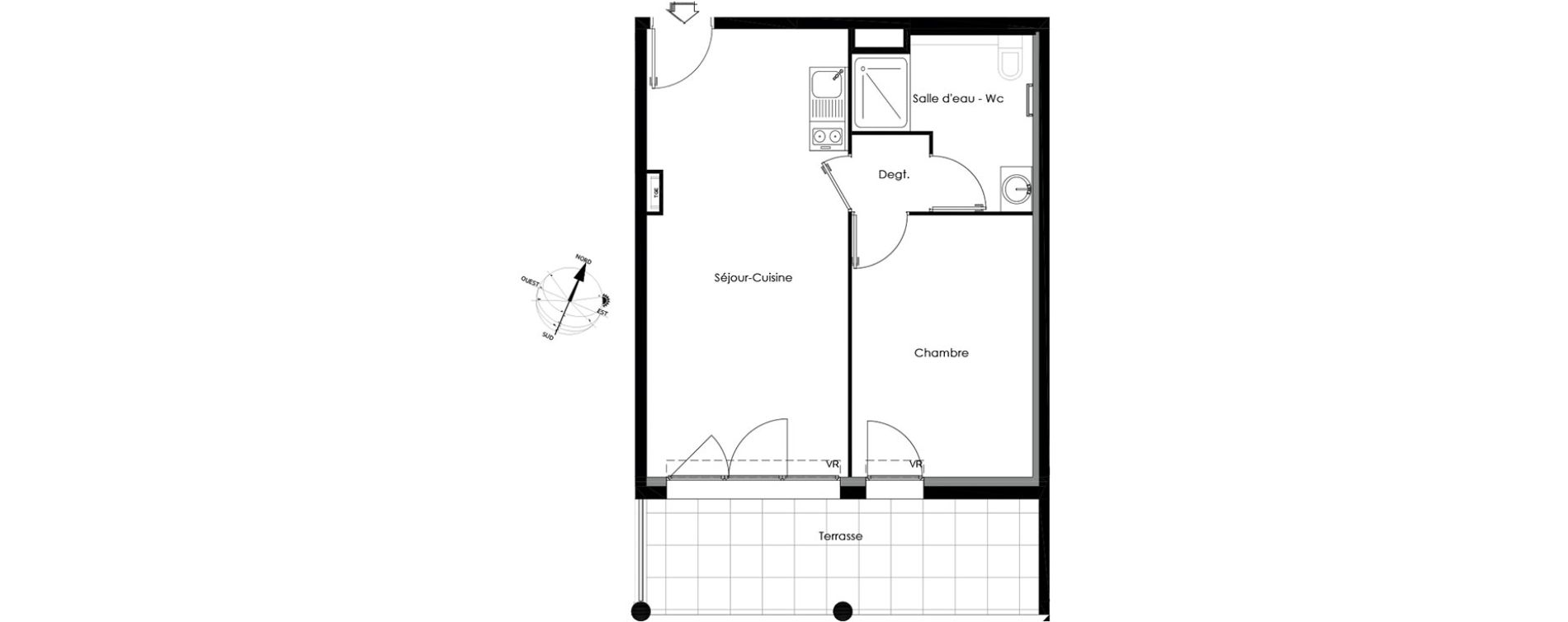 Appartement T2 de 40,18 m2 &agrave; Gardanne Centre