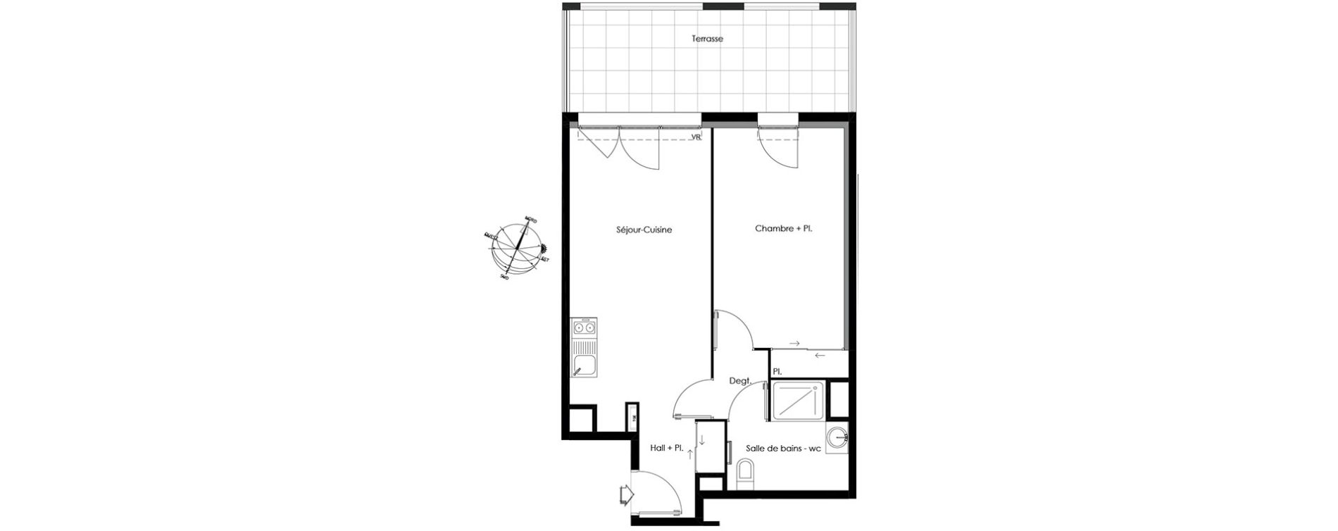 Appartement T2 de 44,75 m2 &agrave; Gardanne Centre