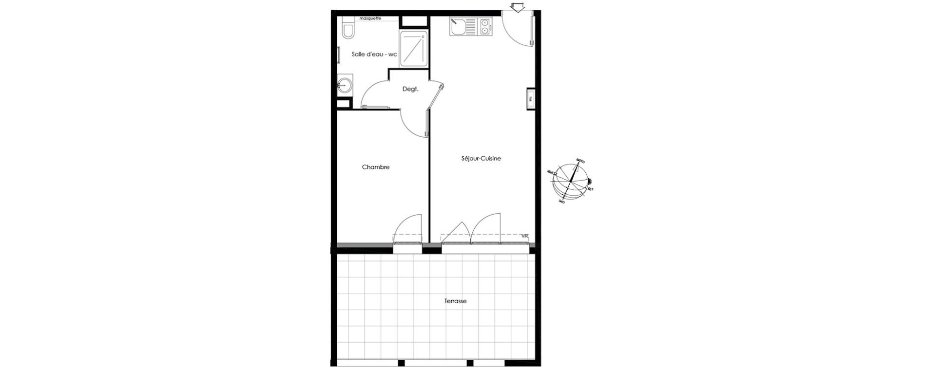 Appartement T2 de 41,33 m2 &agrave; Gardanne Centre