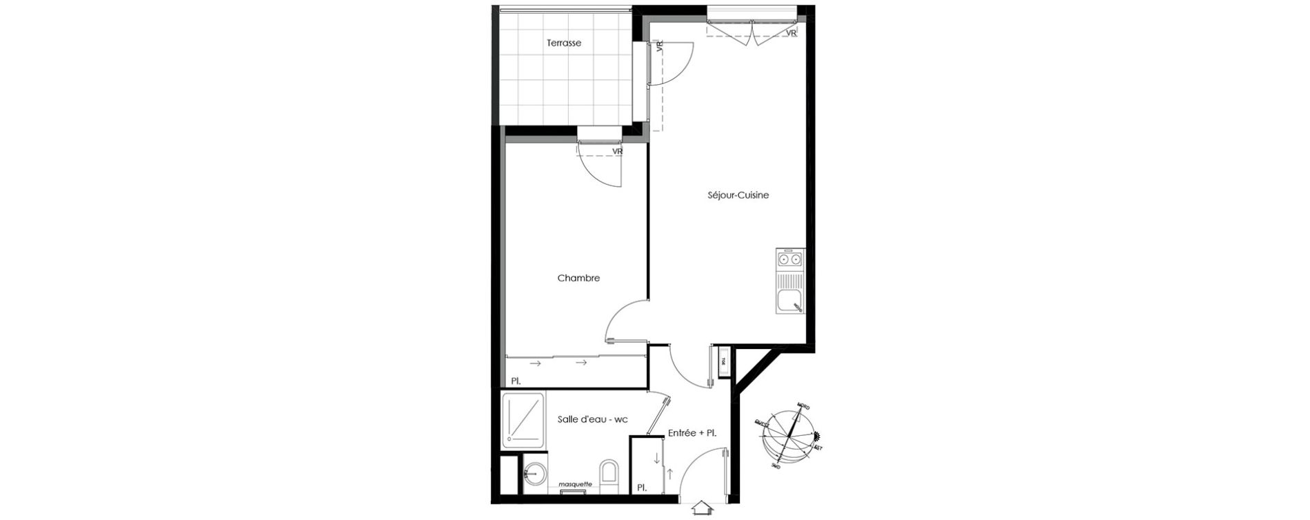 Appartement T2 de 43,97 m2 &agrave; Gardanne Centre