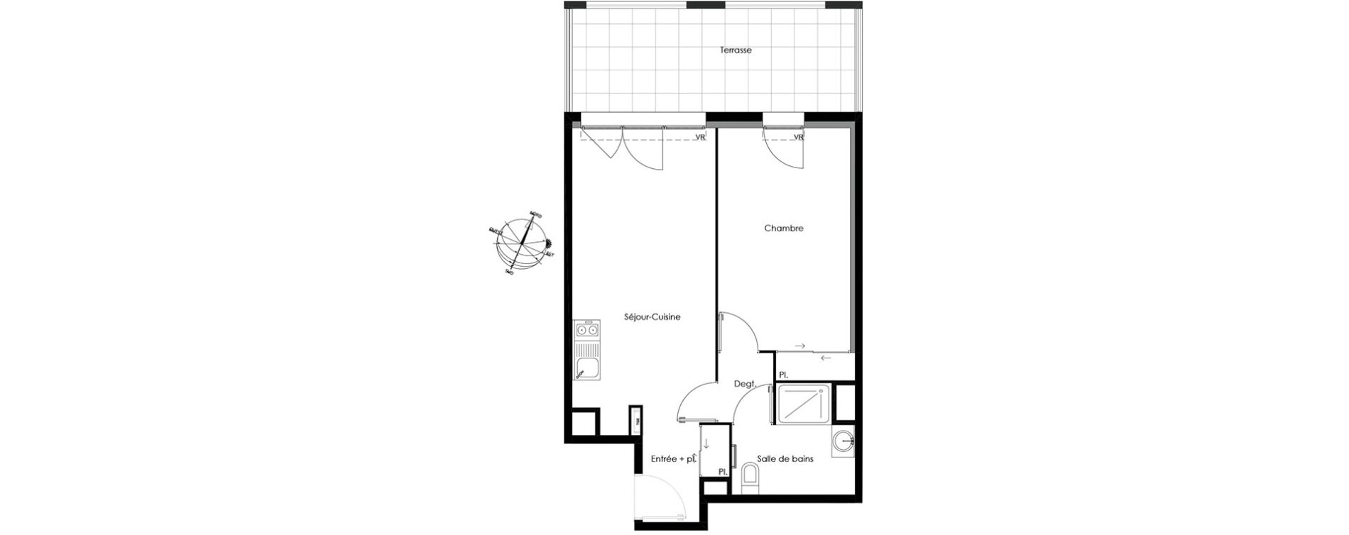 Appartement T2 de 44,76 m2 &agrave; Gardanne Centre