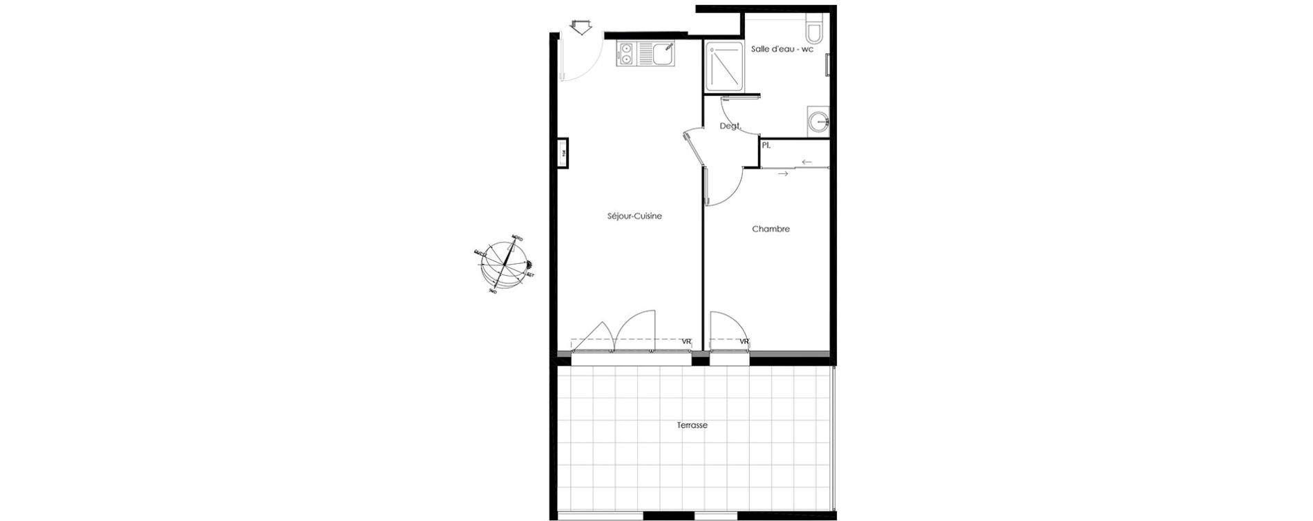 Appartement T2 de 42,93 m2 &agrave; Gardanne Centre