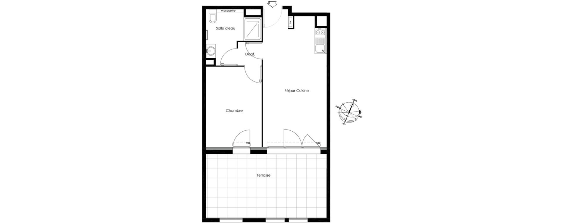 Appartement T2 de 40,18 m2 &agrave; Gardanne Centre