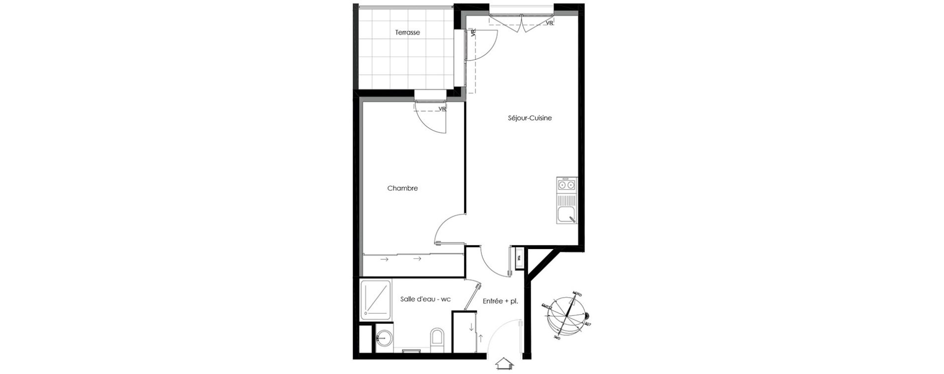 Appartement T2 de 43,93 m2 à Gardanne Centre