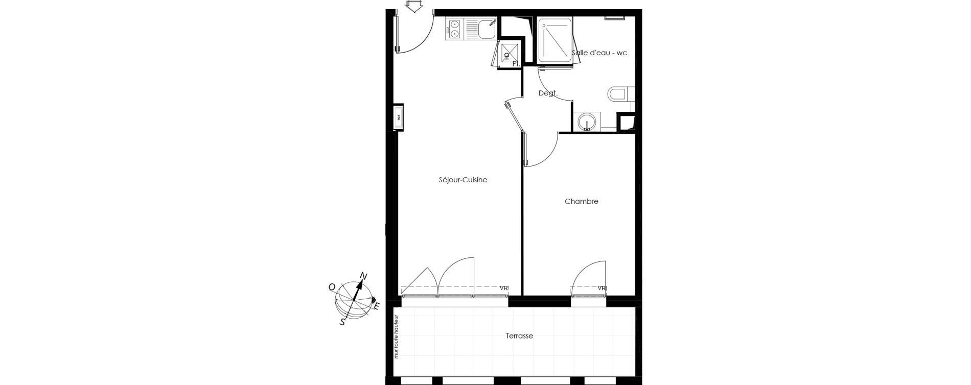 Appartement T2 de 40,54 m2 &agrave; Gardanne Centre