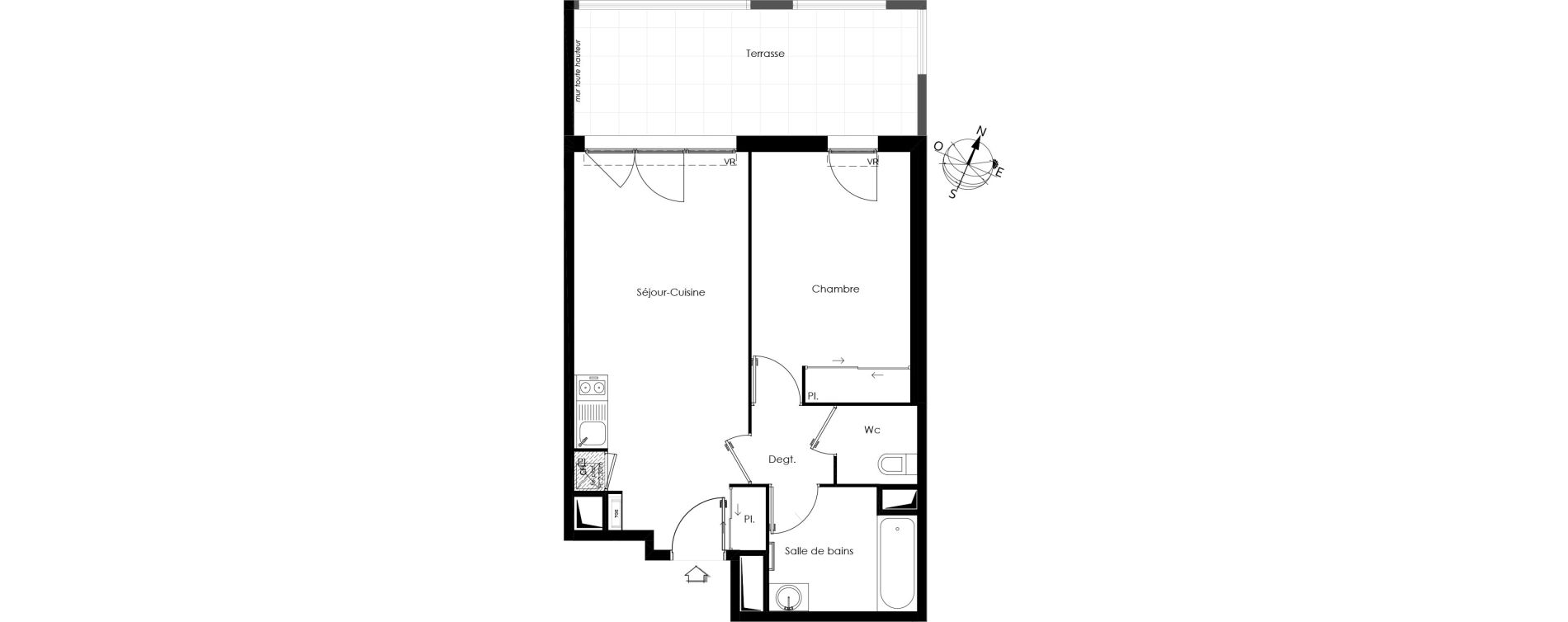 Appartement T2 de 43,04 m2 &agrave; Gardanne Centre