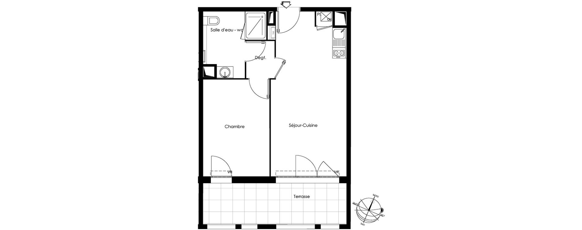 Appartement T2 de 41,06 m2 &agrave; Gardanne Centre
