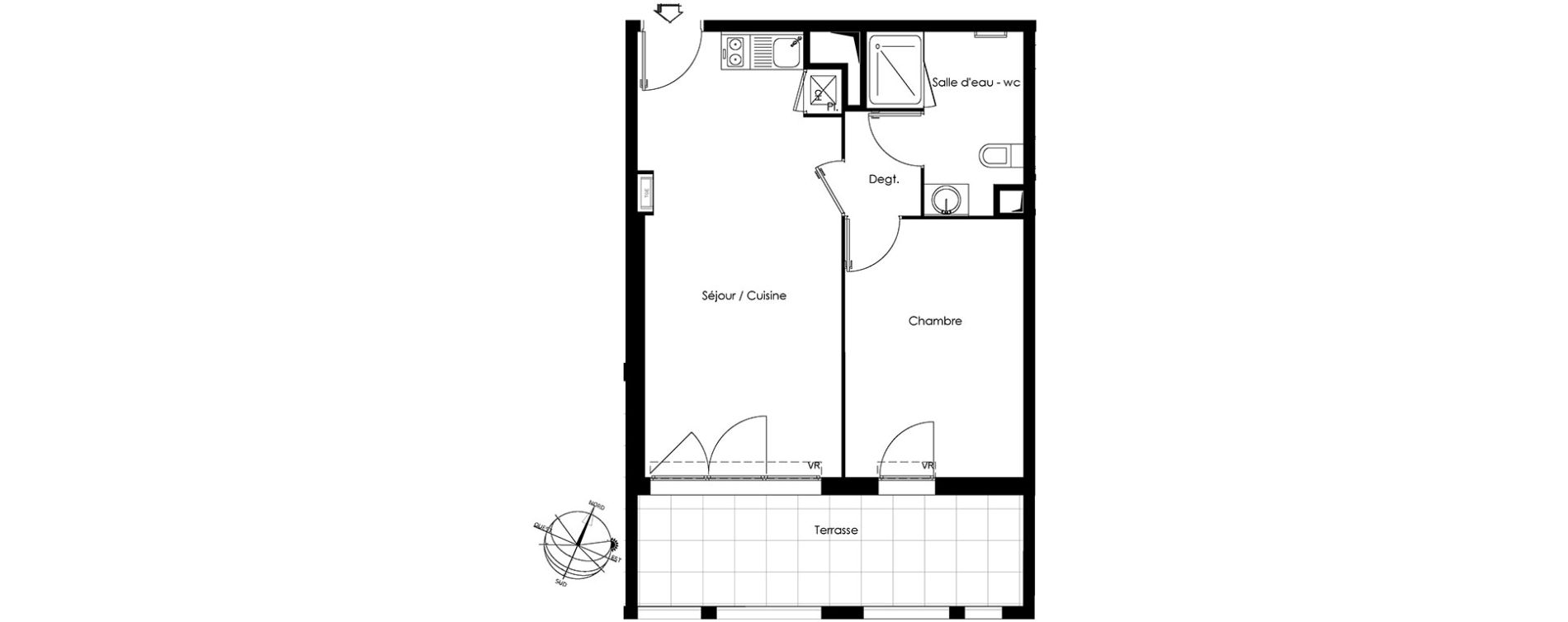 Appartement T2 de 40,56 m2 à Gardanne Centre