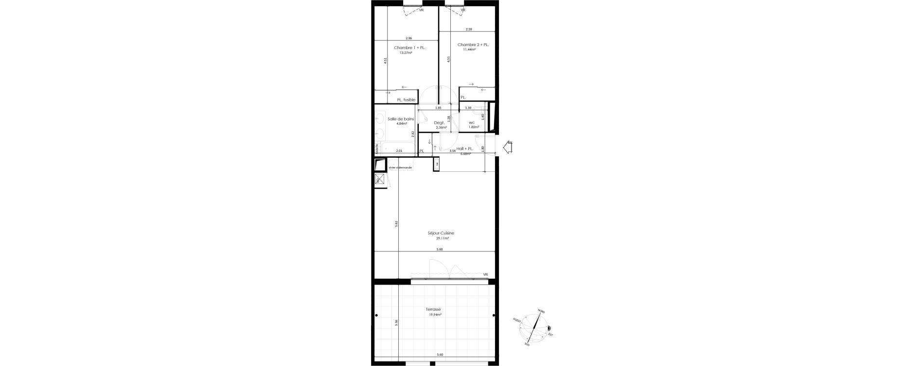 Appartement T3 de 68,52 m2 &agrave; Gardanne Centre