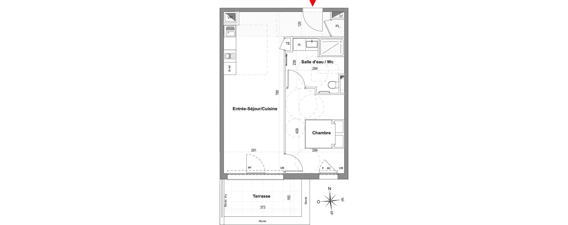Appartement T2 de 43,35 m2 &agrave; Gardanne Centre