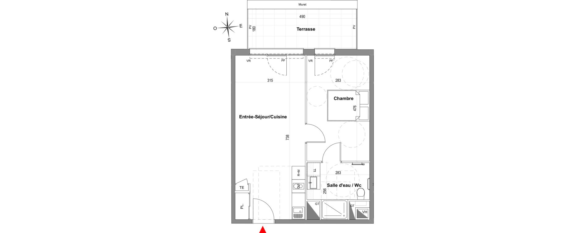 Appartement T2 de 42,22 m2 &agrave; Gardanne Centre