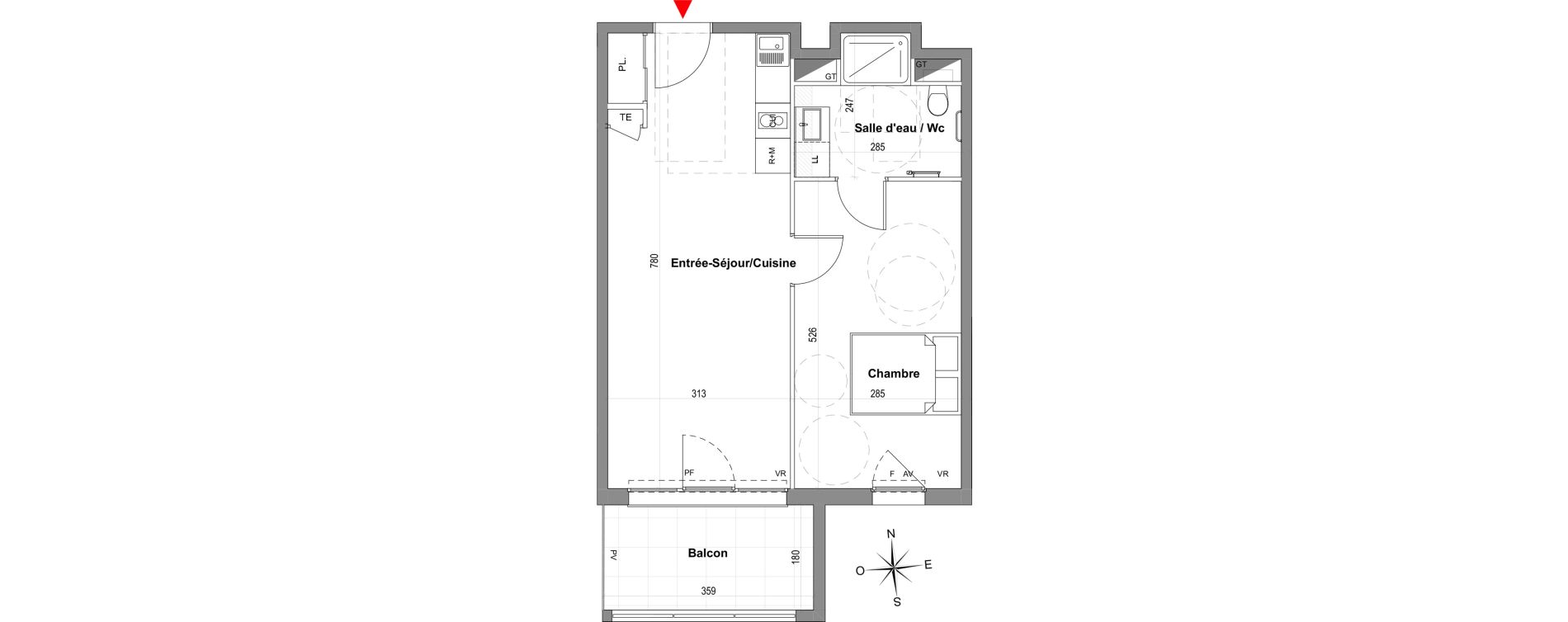 Appartement T2 de 44,64 m2 &agrave; Gardanne Centre