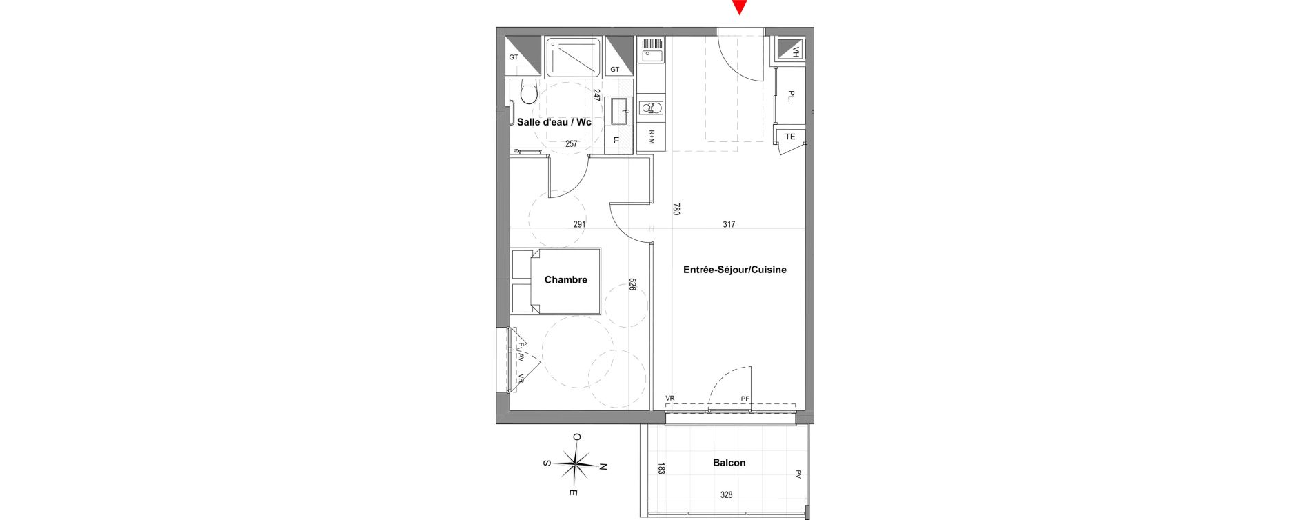 Appartement T2 de 45,24 m2 &agrave; Gardanne Centre