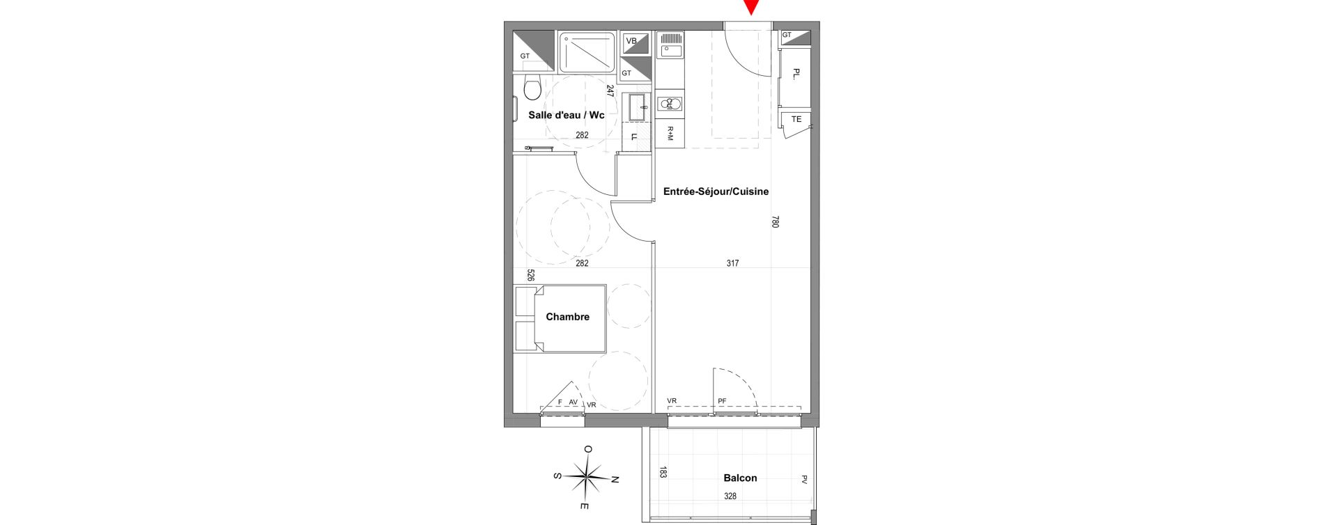 Appartement T2 de 44,36 m2 &agrave; Gardanne Centre