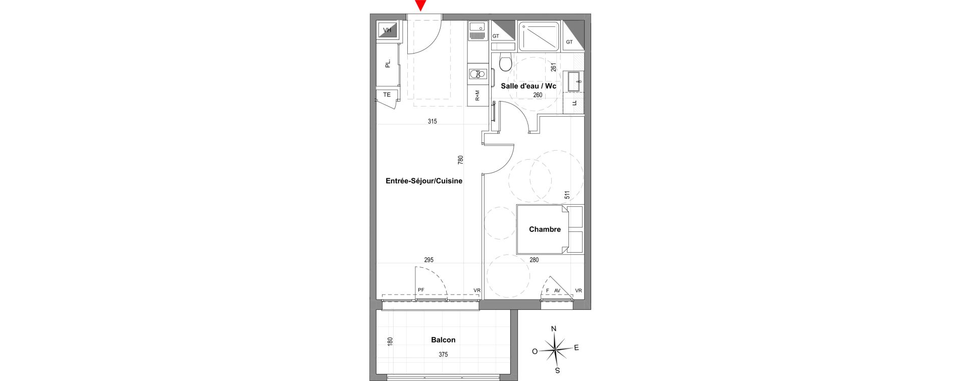 Appartement T2 de 42,57 m2 &agrave; Gardanne Centre