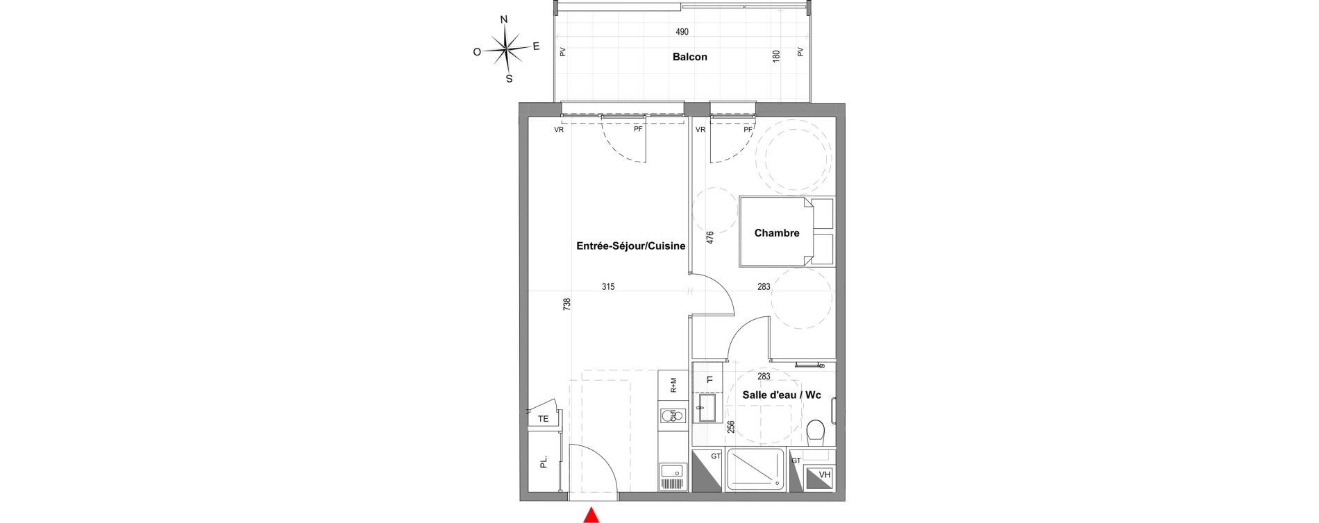 Appartement T2 de 42,22 m2 &agrave; Gardanne Centre