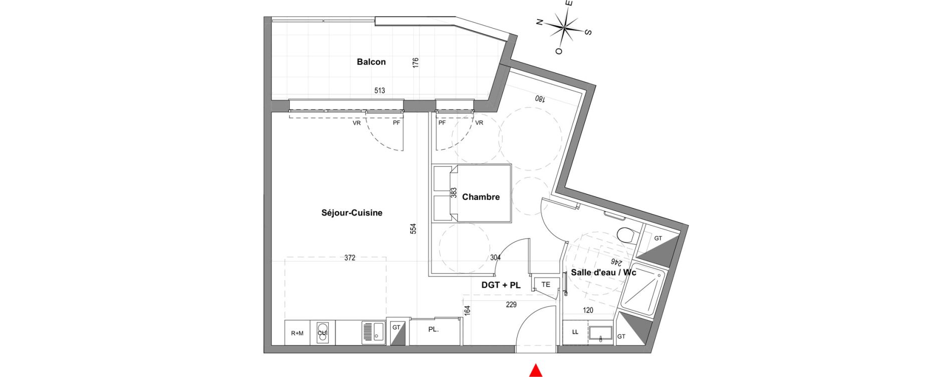 Appartement T2 de 44,14 m2 &agrave; Gardanne Centre