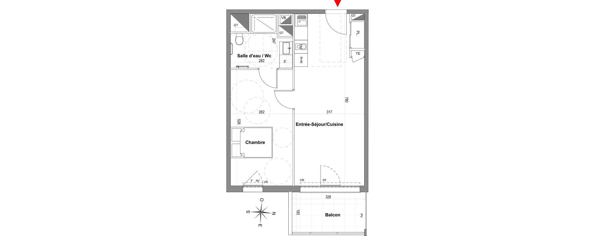 Appartement T2 de 44,36 m2 &agrave; Gardanne Centre
