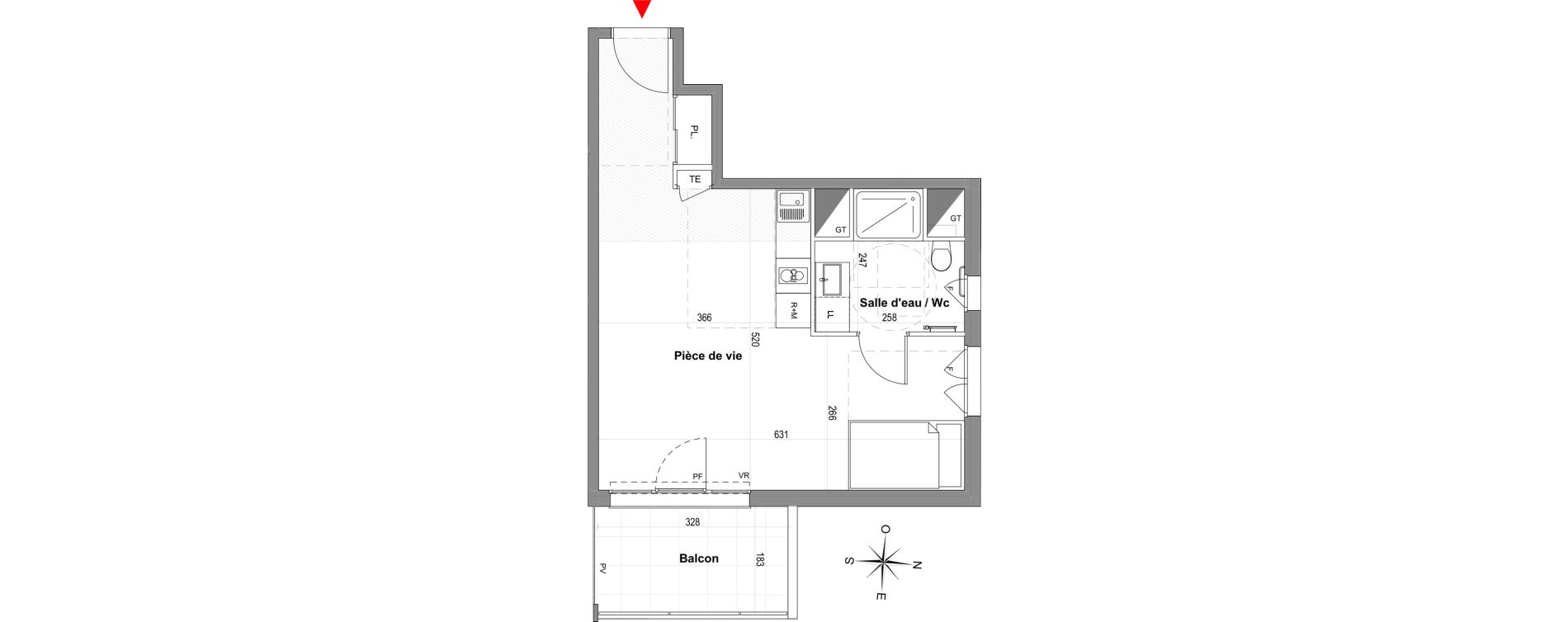 Appartement T1 de 35,35 m2 &agrave; Gardanne Centre