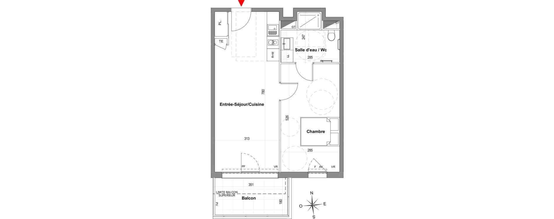Appartement T2 de 44,64 m2 &agrave; Gardanne Centre