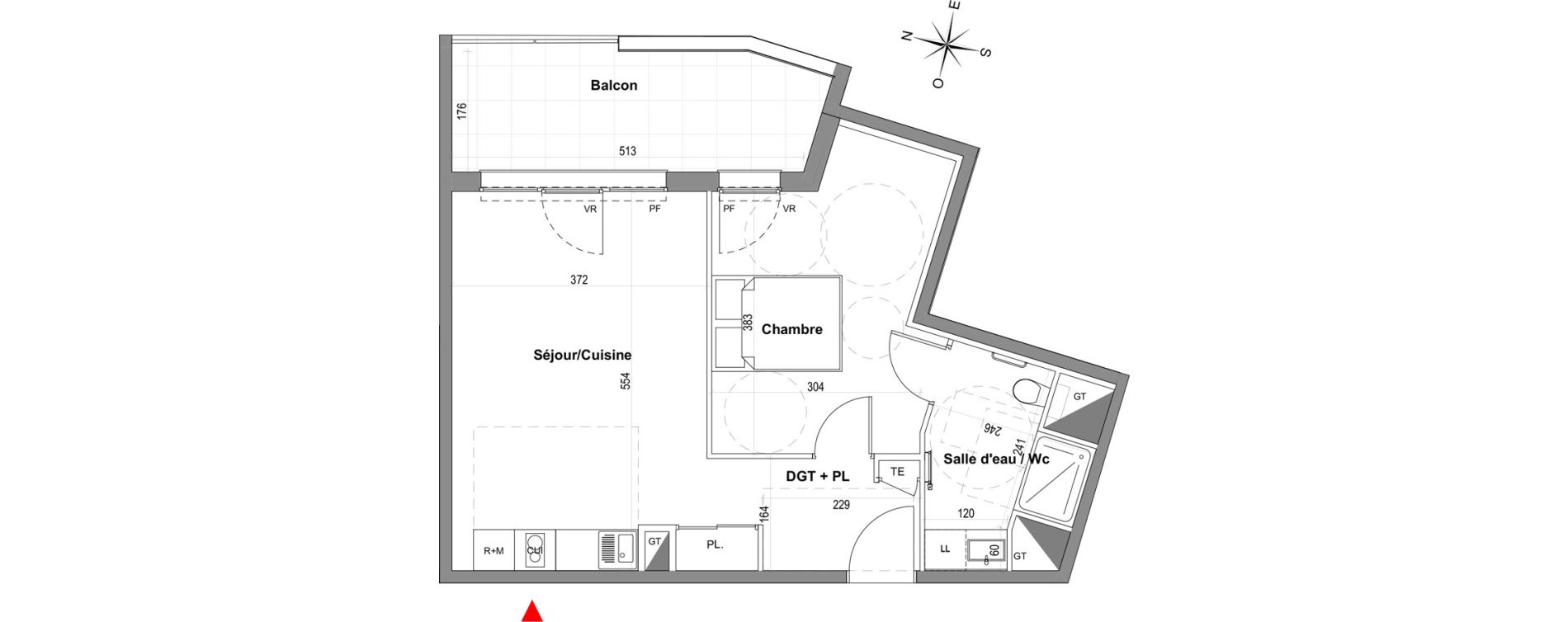 Appartement T2 de 44,14 m2 &agrave; Gardanne Centre