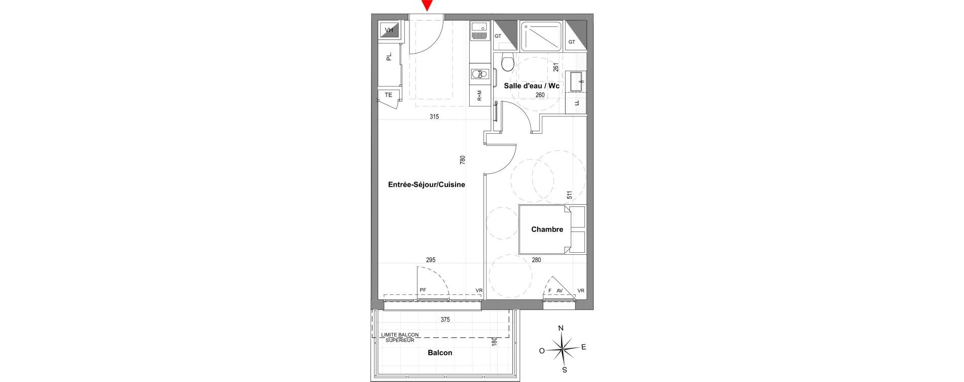 Appartement T2 de 42,57 m2 &agrave; Gardanne Centre