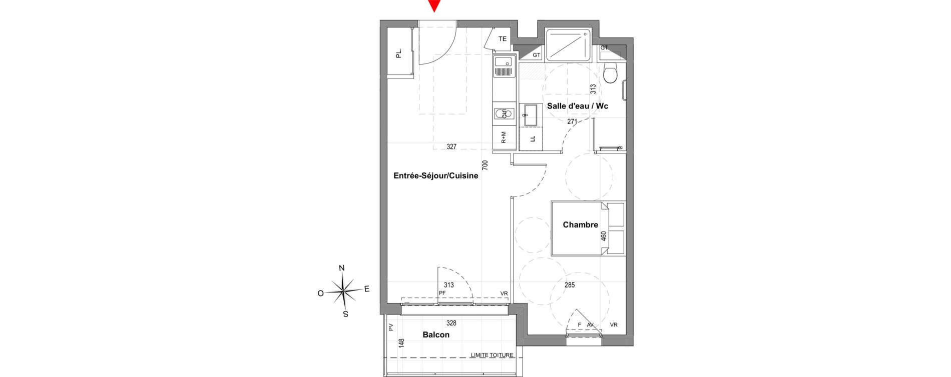 Appartement T2 de 41,84 m2 &agrave; Gardanne Centre