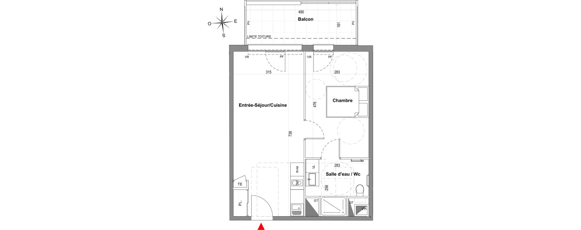 Appartement T2 de 42,22 m2 &agrave; Gardanne Centre