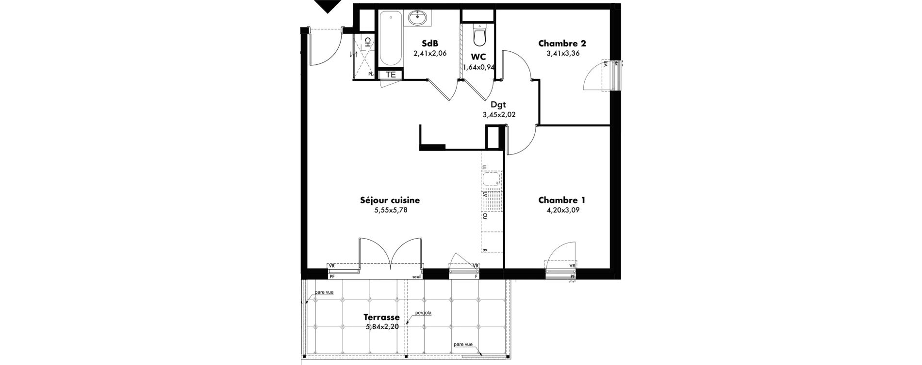 Appartement T3 de 64,47 m2 &agrave; Gardanne La crau - jean de bouc - la palun