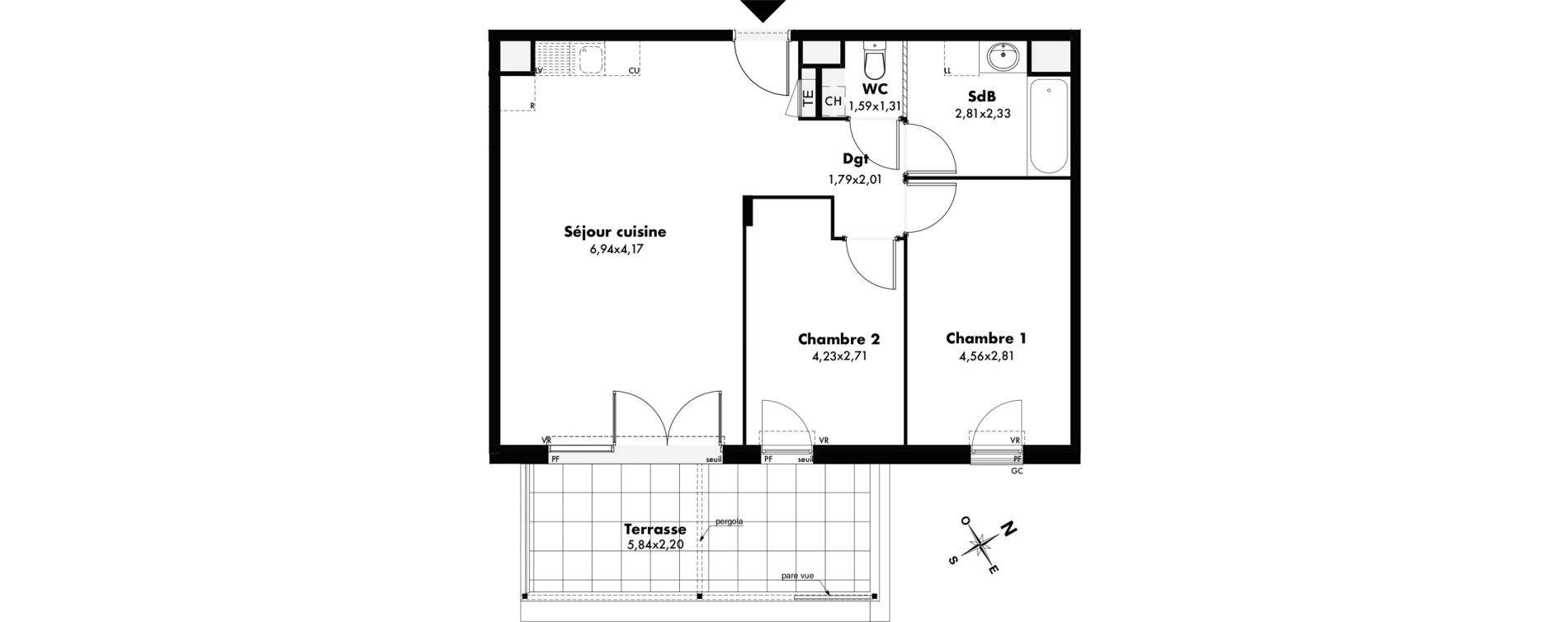 Appartement T3 de 65,40 m2 &agrave; Gardanne La crau - jean de bouc - la palun