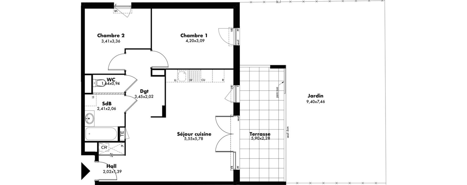 Appartement T3 de 64,64 m2 &agrave; Gardanne La crau - jean de bouc - la palun
