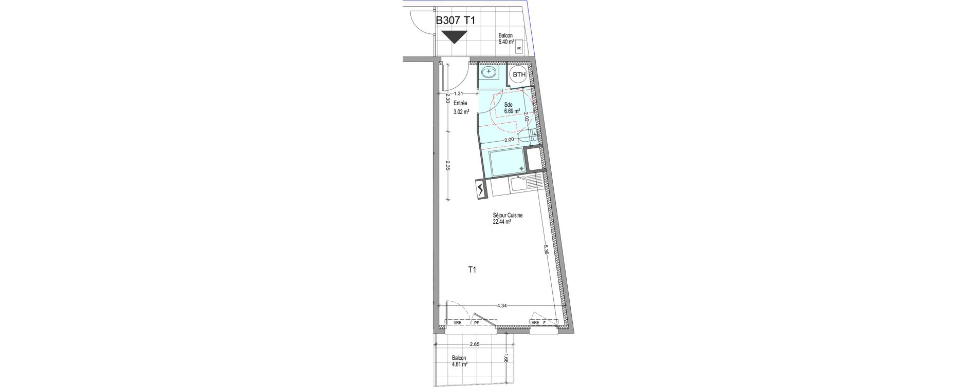 Appartement T1 de 32,15 m2 &agrave; Istres Cros de la carriere