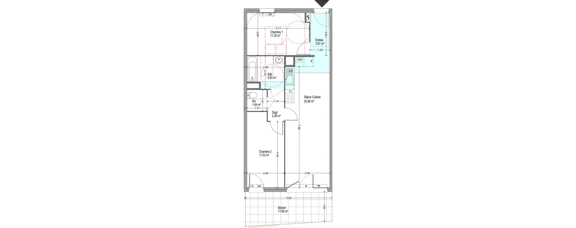 Appartement T3 de 60,55 m2 &agrave; Istres Cros de la carriere