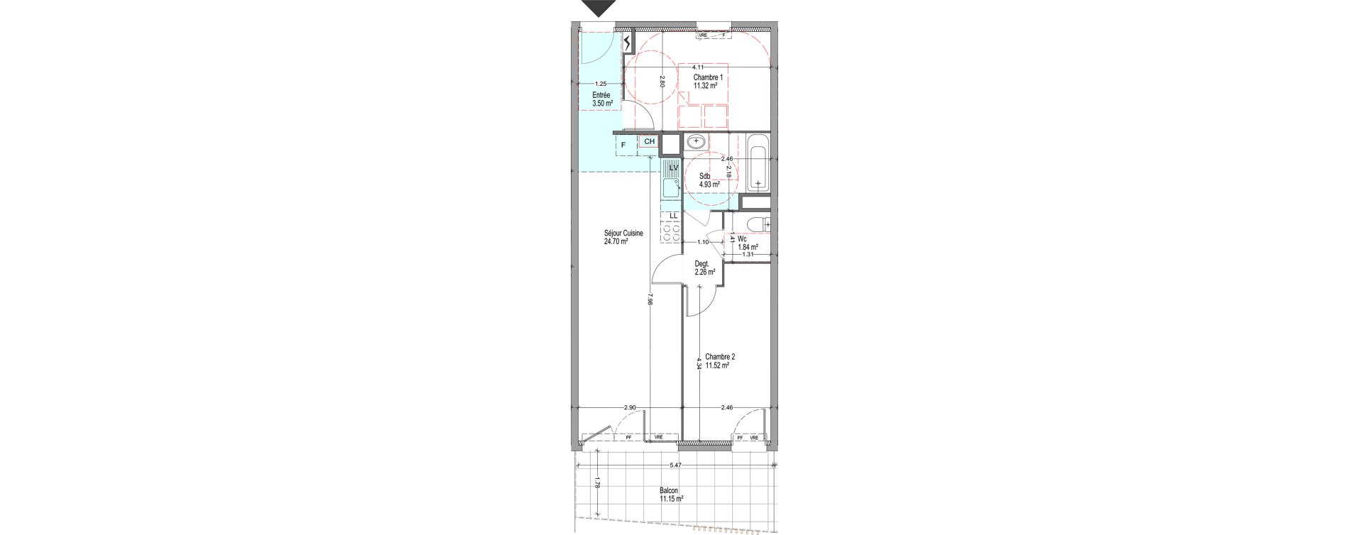 Appartement T3 de 60,07 m2 &agrave; Istres Cros de la carriere