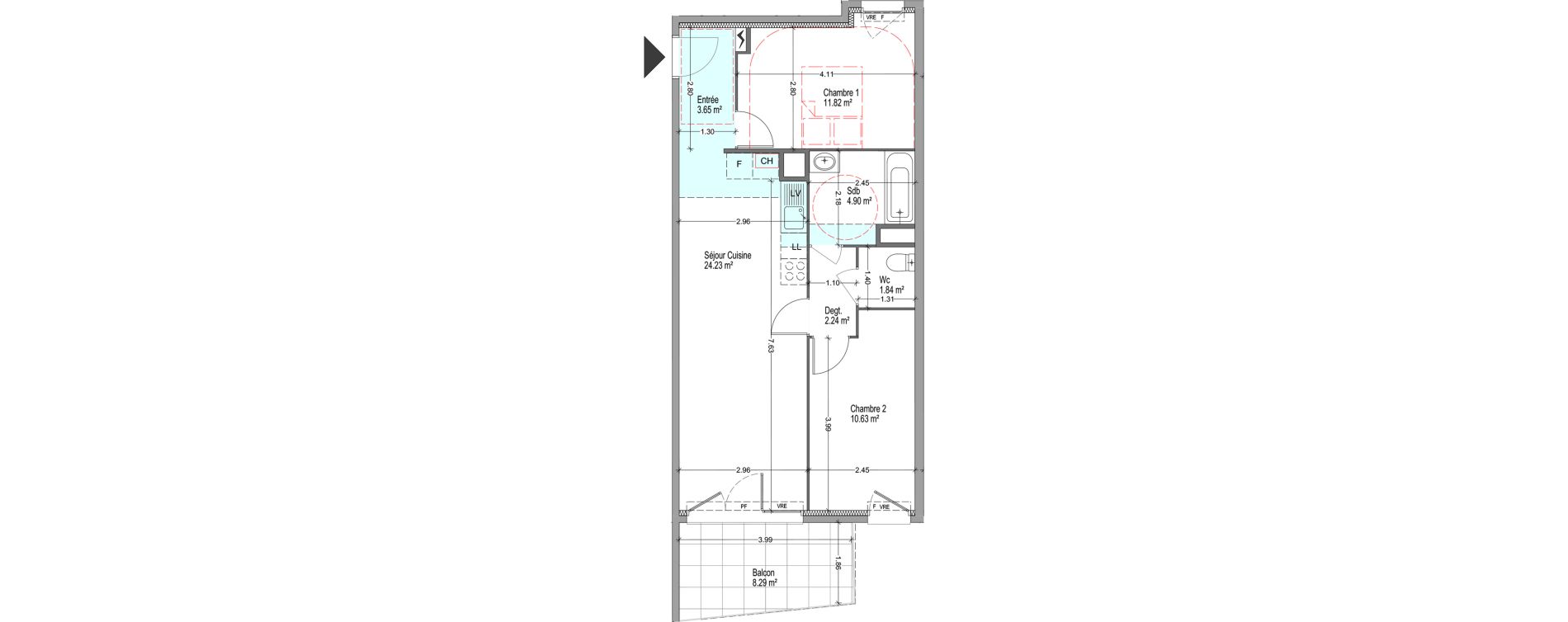 Appartement T3 de 59,31 m2 &agrave; Istres Cros de la carriere