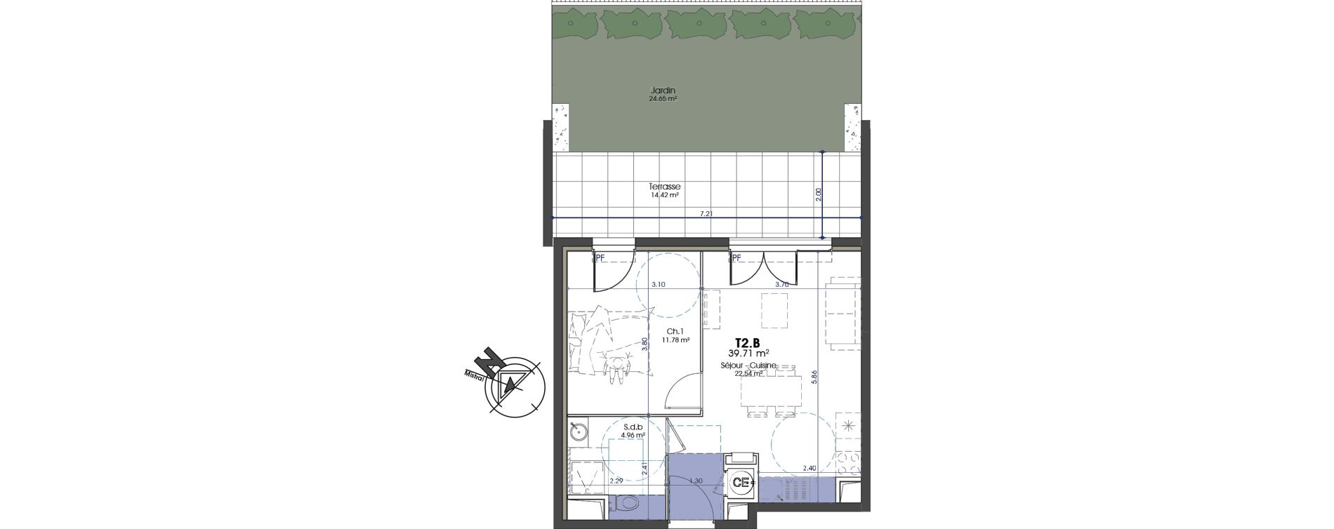 Appartement T2 de 39,71 m2 &agrave; Istres Entressen