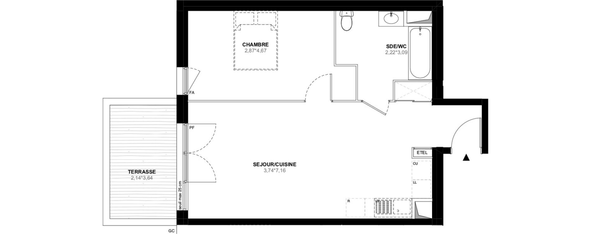 Appartement T2 de 52,47 m2 &agrave; Istres Bardin