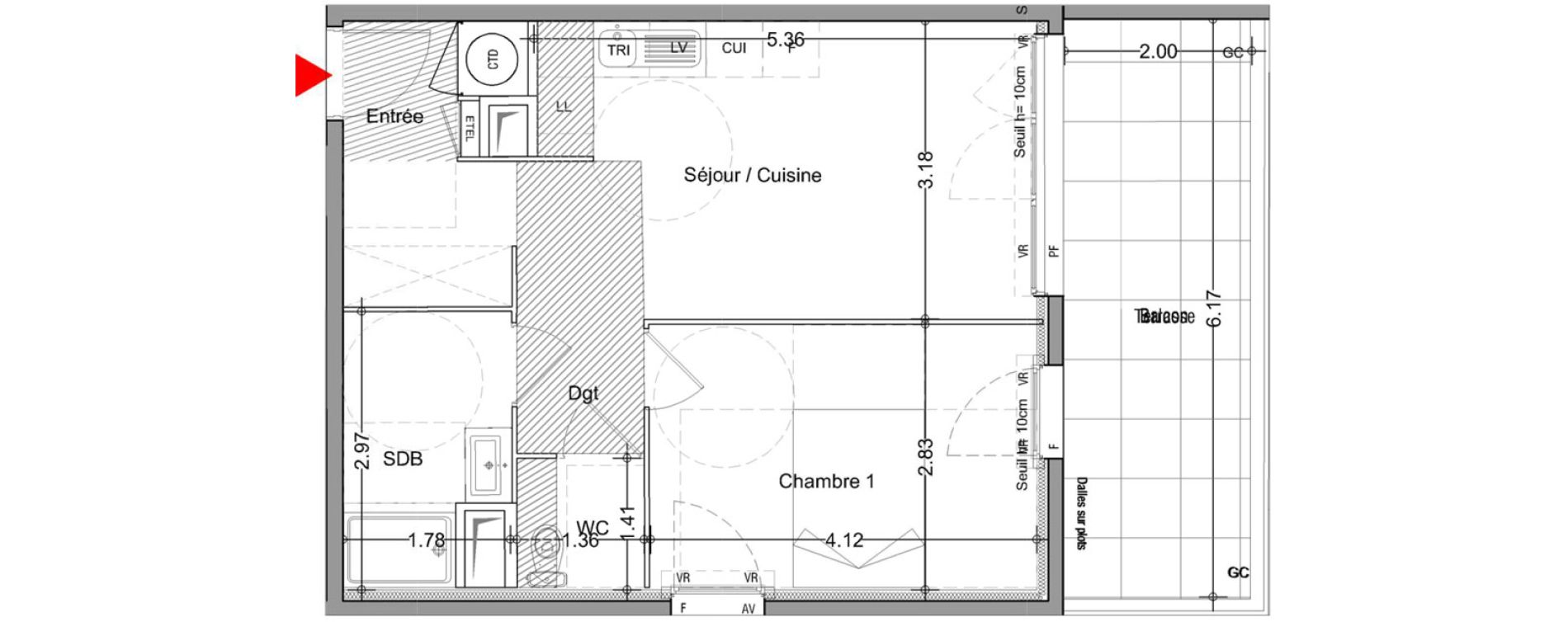 Appartement T2 de 42,90 m2 &agrave; Istres Rassuen