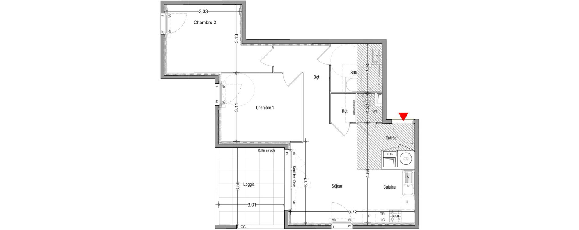 Appartement T3 de 63,00 m2 &agrave; Istres Rassuen