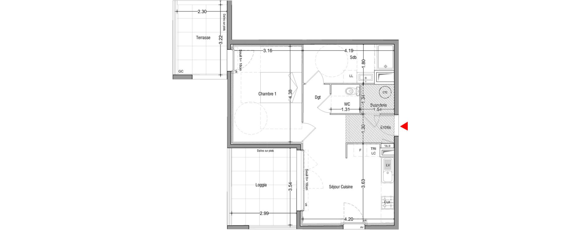 Appartement T2 de 47,80 m2 &agrave; Istres Rassuen