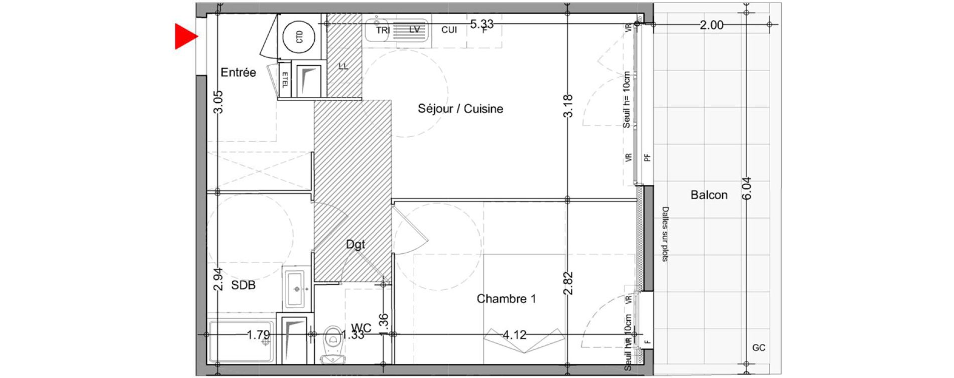 Appartement T2 de 41,90 m2 &agrave; Istres Rassuen