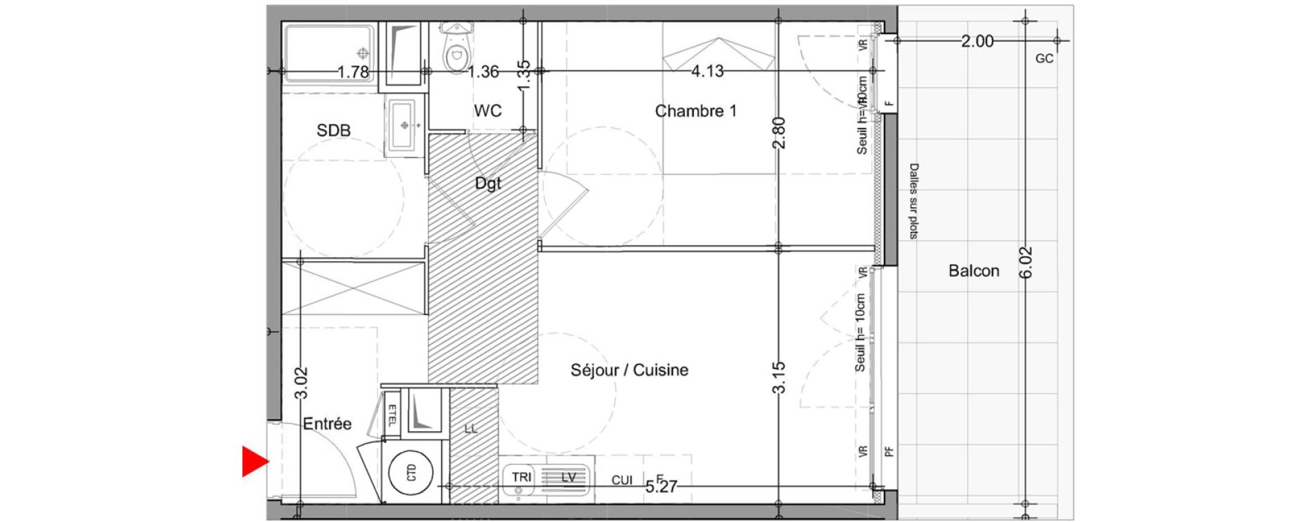 Appartement T2 de 42,50 m2 &agrave; Istres Rassuen