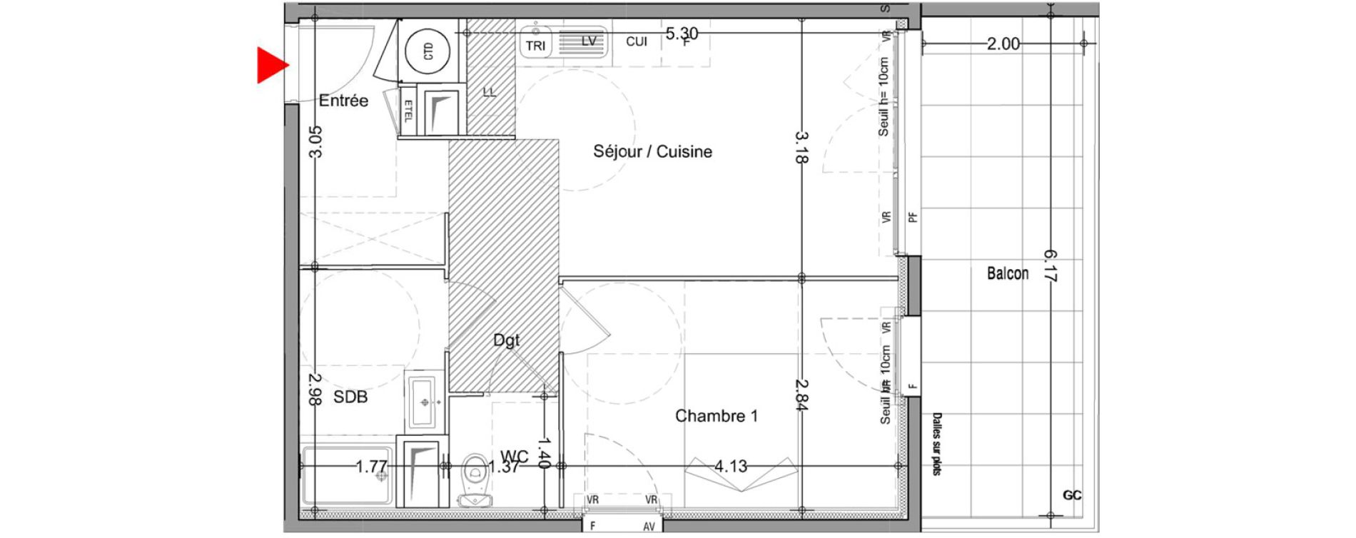 Appartement T2 de 42,90 m2 &agrave; Istres Rassuen