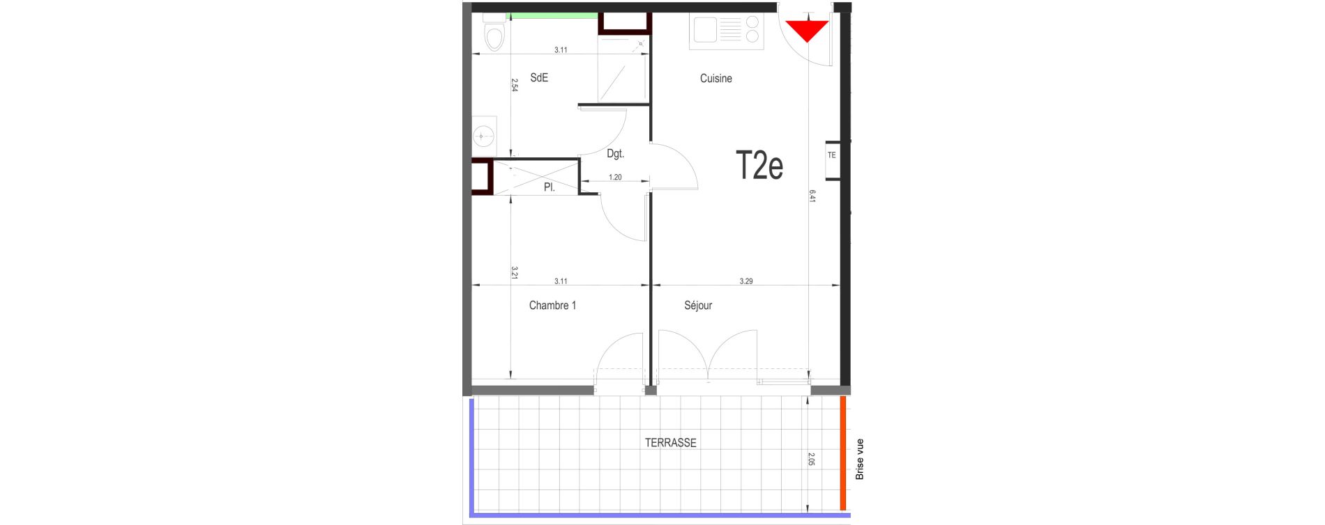Appartement T2 de 40,02 m2 &agrave; Istres Centre