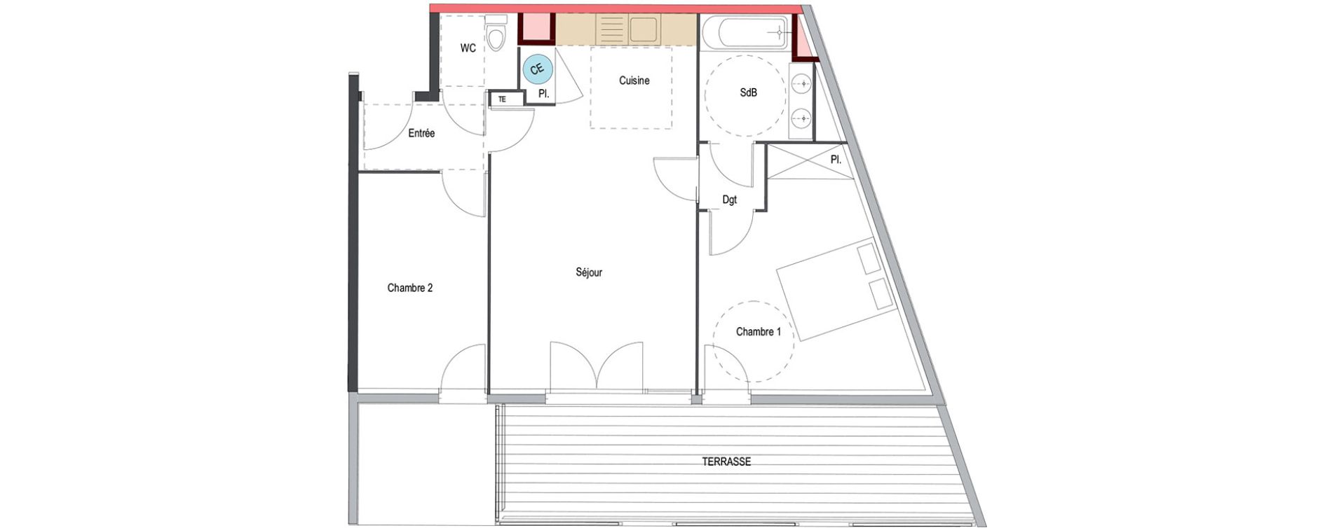 Appartement T3 de 58,57 m2 &agrave; Istres Centre