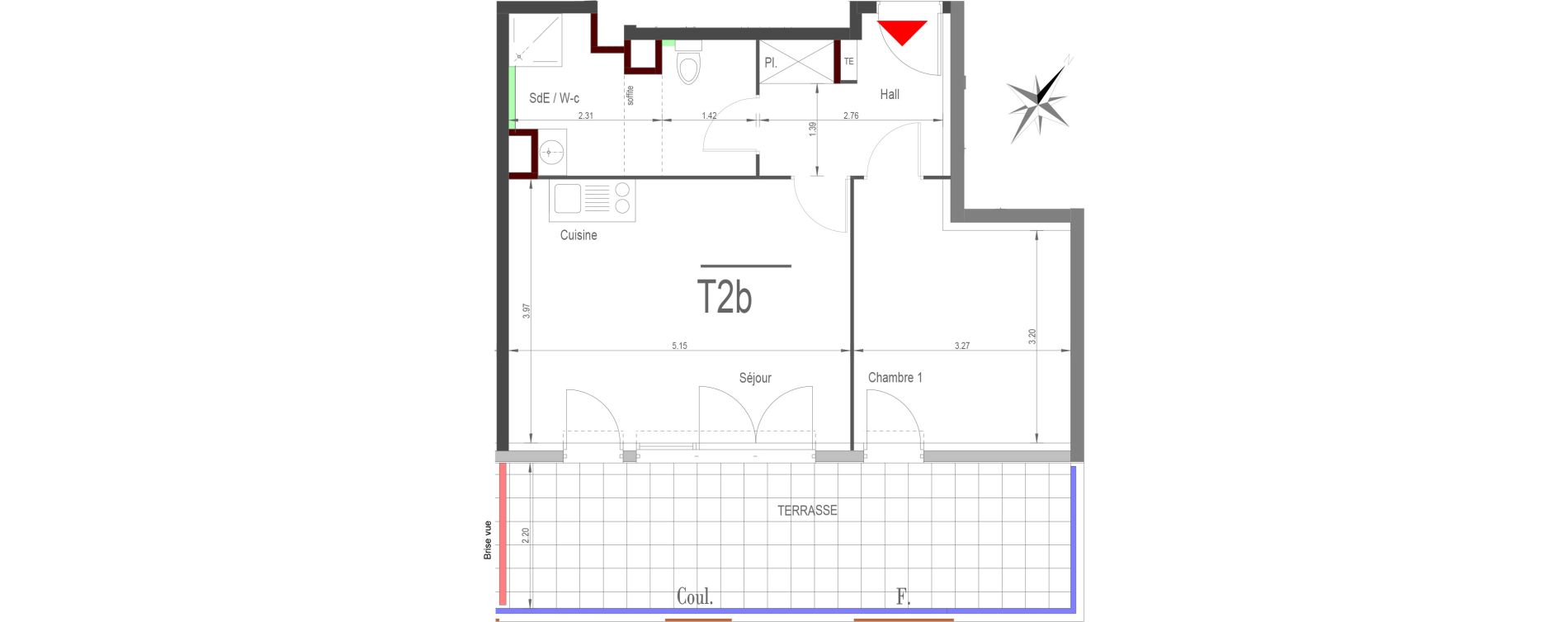 Appartement T2 de 45,35 m2 &agrave; Istres Centre