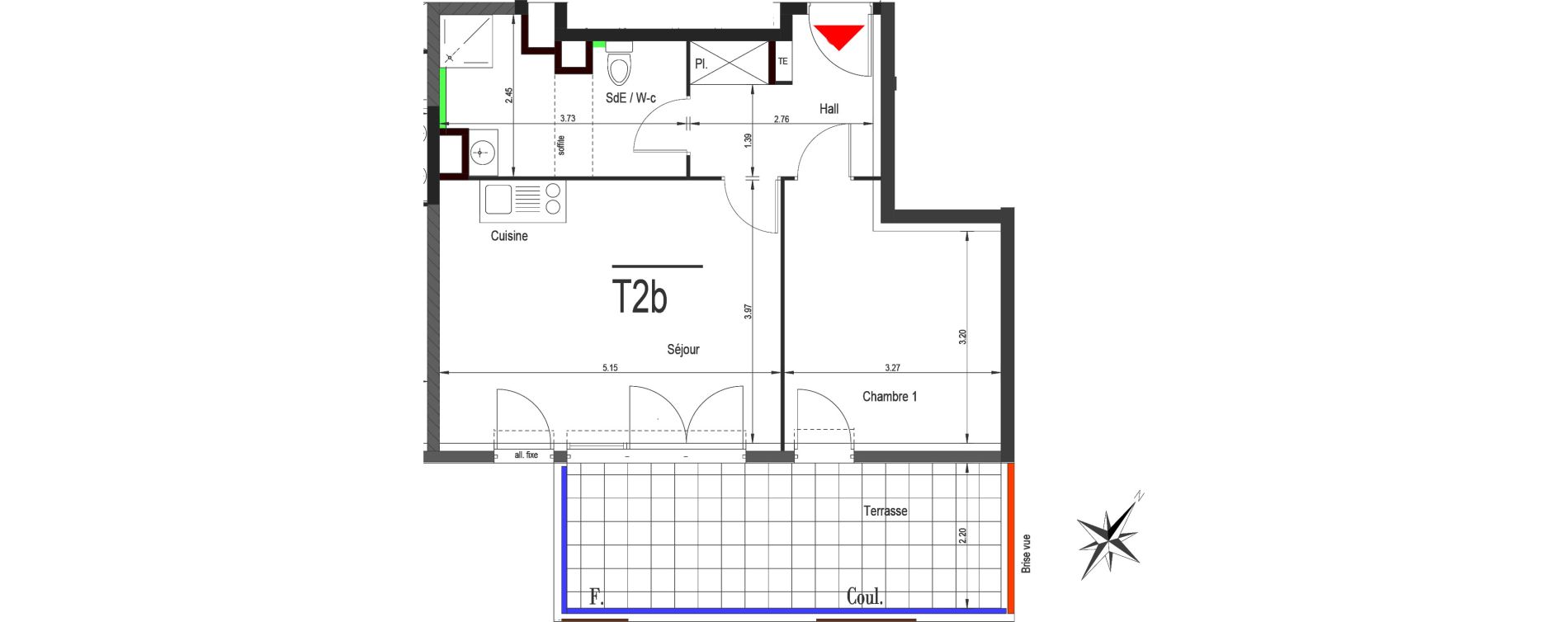 Appartement T2 de 45,35 m2 &agrave; Istres Centre