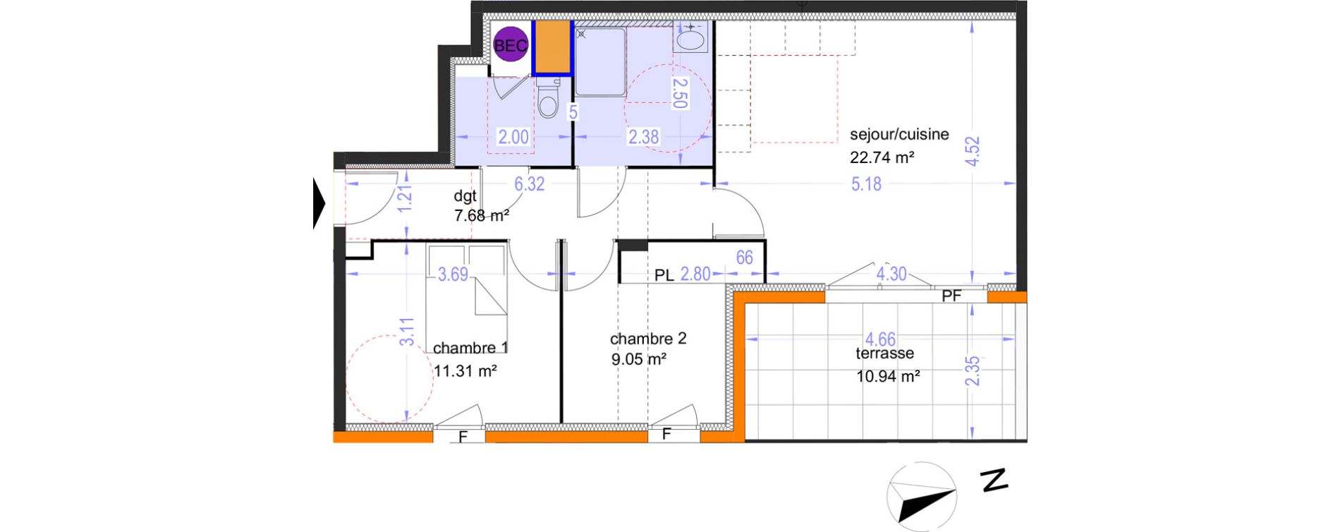 Appartement T3 de 60,56 m2 &agrave; Istres Les beaumes