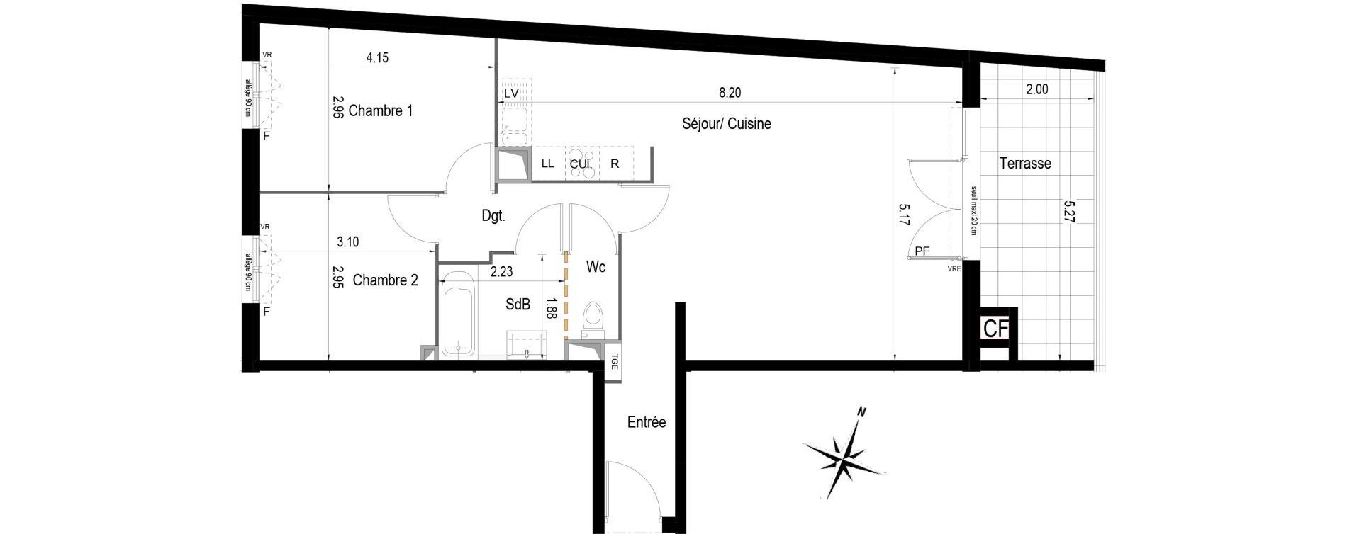 Appartement T3 de 70,35 m2 &agrave; Istres Centre